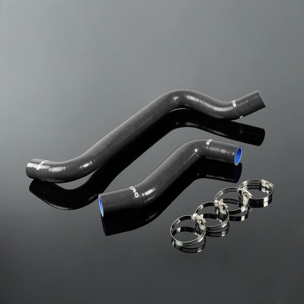 G-PLUS Silicone Radiator Coolant Hose Kit Clamps Compatible With 2001-2005 Dodge NEON SRT-4 SRT4 2.4L Black