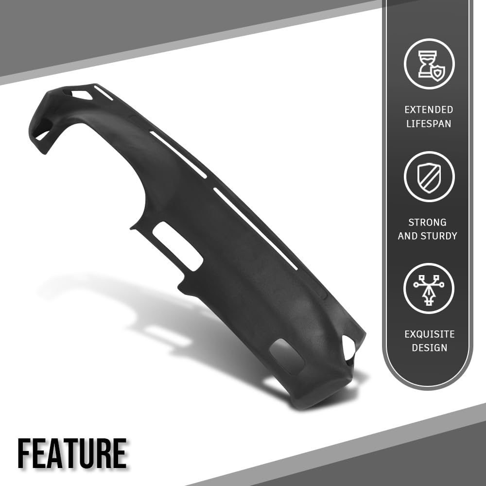 G-PLUS TPE Dash Cover Dashboard Panel Compatible with Nissan 240SX 1989 1990 1991 1992 1993 1994 Without Heads Up Display Black