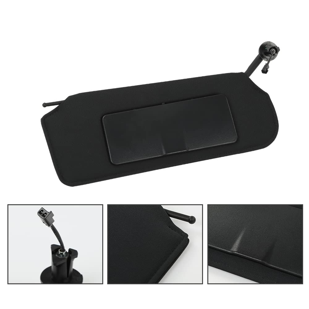 G-PLUS Black Plastic Sun Visor Vanity Mirror Sunvisors Shaded Compatible with Chevy C5 Corvette (8 Cyl, 5.7L) 1997-2004 10442033 10442034 1Pair Sunshading Board