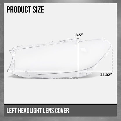 G-PLUS Headlight Lens Cover Compatible with BMW 5 Series G30 G31 G38 2017-2020 Fit BMW 520i 530i 540i 550i 2016-2019 63117214962, 7214962 Left Side Front Headlamp Lens Cover Clear