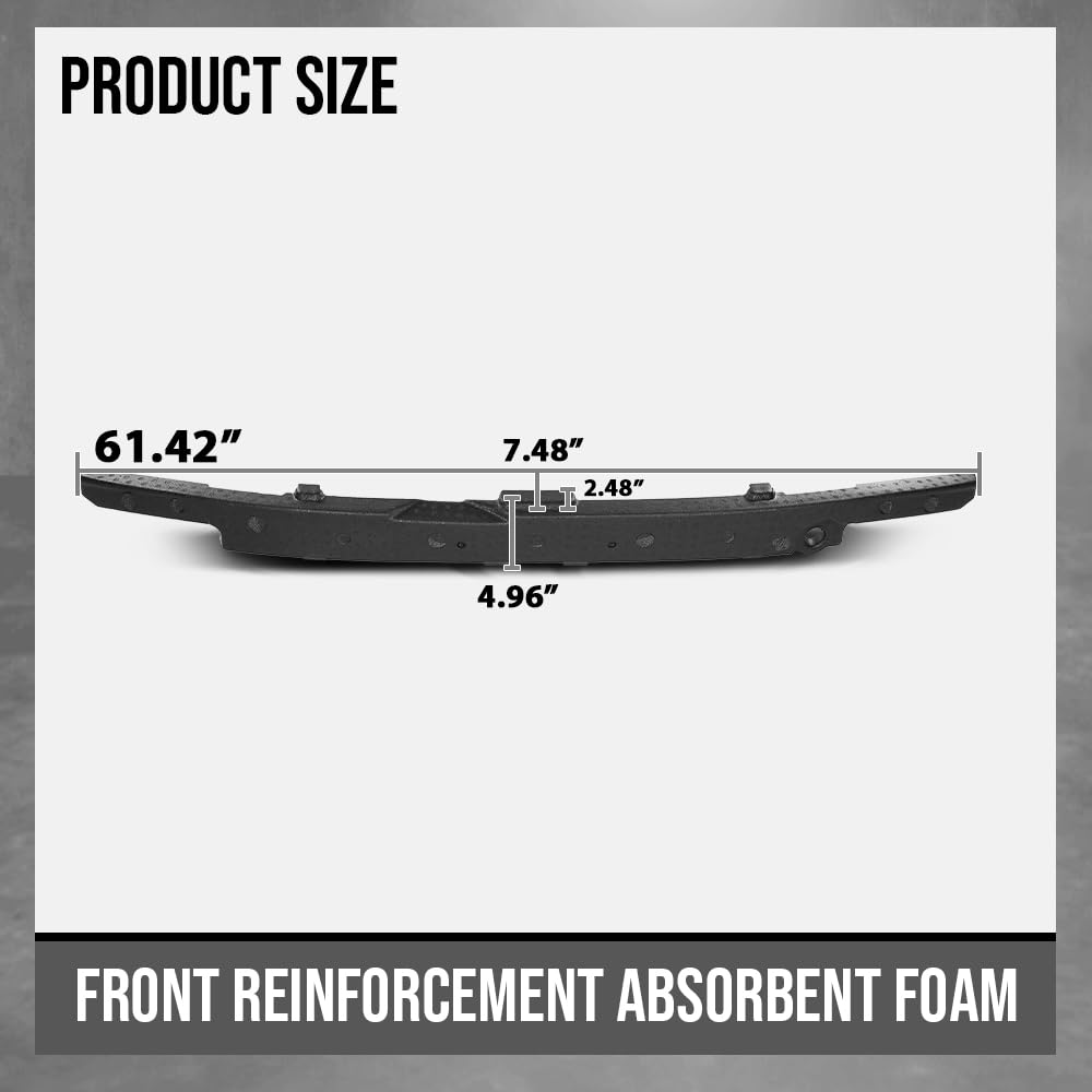 G-PLUS Front Reinforcement Impact Energy Absorber Foam Compatible with Tesla Model 3 2017-2023 1104669-00-F, 110466900F Black
