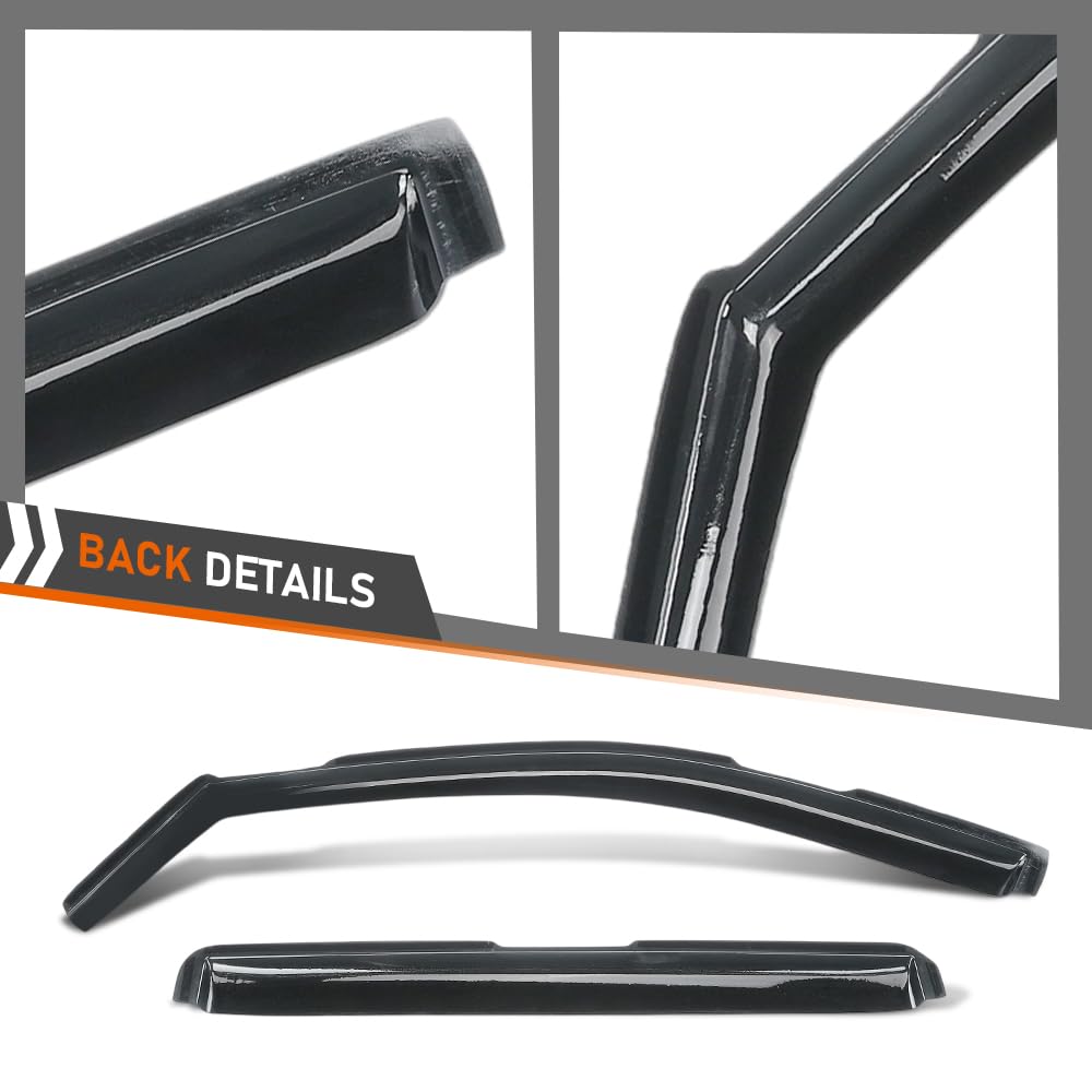 G-PLUS in-Channel Side Window Vent Visor Deflectors Rain Guards Compatible with GMC Sierra 1500 Crew Cab 2019-2026 Impact-Resistant PC 4 PCS Smoky