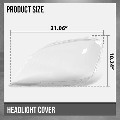 G-PLUS Headlight Lens Cover Compatible with Benz ML-Class W164 ML350 2009-2011 Left & Right Front Headlamp Lens Cover Clear
