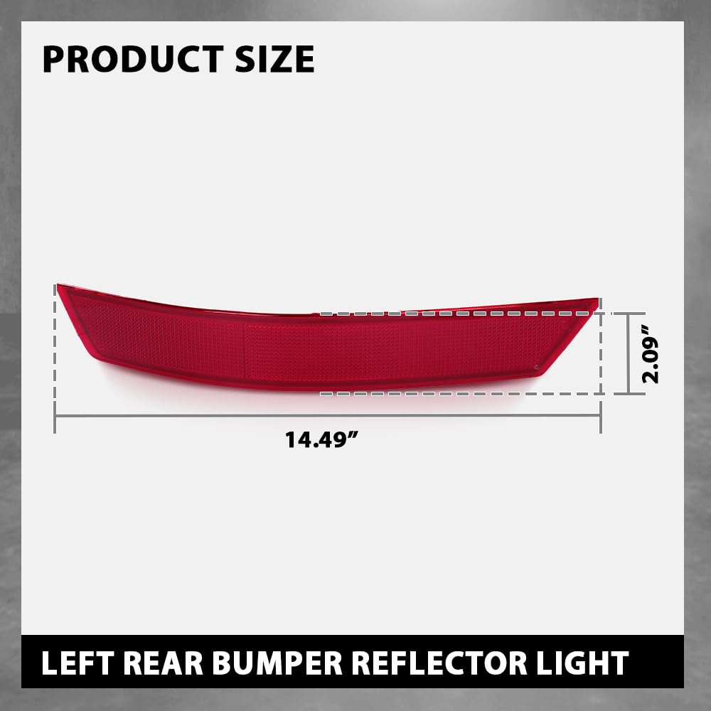 G-PLUS Rear Left Bumper Reflector Light, Compatible with Benz ML-Class ML320 ML350 ML550 ML63 2008-2011, 1648201574, 1648200374