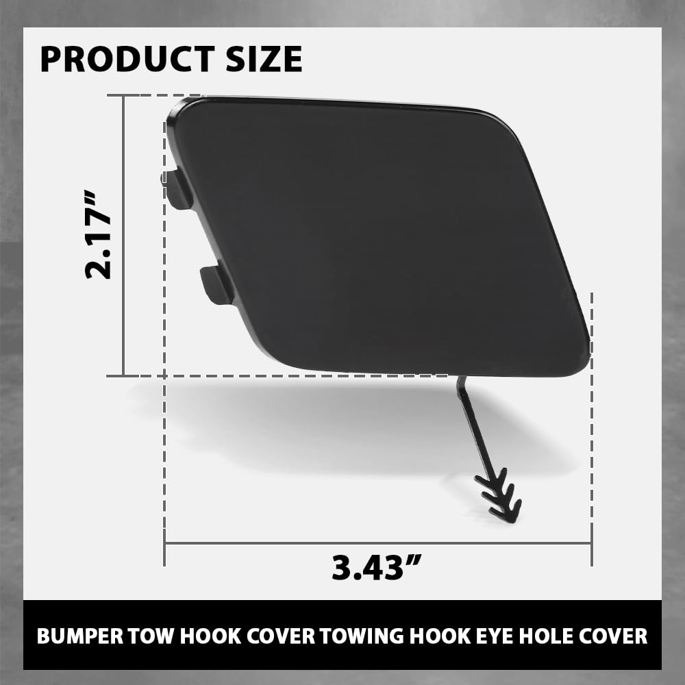 G-PLUS Front Bumper Tow Hook Cover, Compatible with Audi Q3/ Q3 Quattro 2015 2016 2017 2018, Towing Hook Eye Hole Cover, 8U0807241AGRU