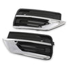 G-PLUS Bumper Fog Light Grille Grill Trim Front Left & Right Side Compatible with Volvo XC90 2020-2024 31663514, 31663515 Chrome Black