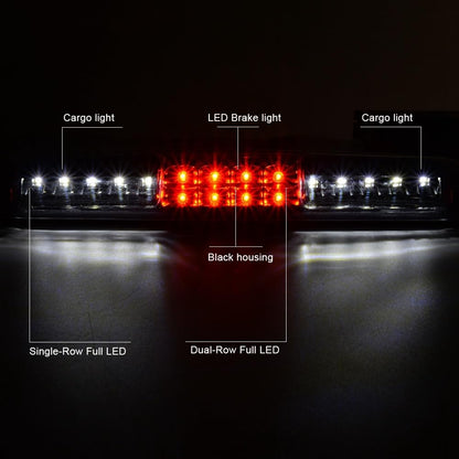 G-PLUS LED Third Brake Light Compatible with Chevy Silverado/GMC Sierra 1500 2500 3500 1999-2007 3rd High Mount Stop Lamp, Clear Lens Black Housing, 5978318 16525205 923240