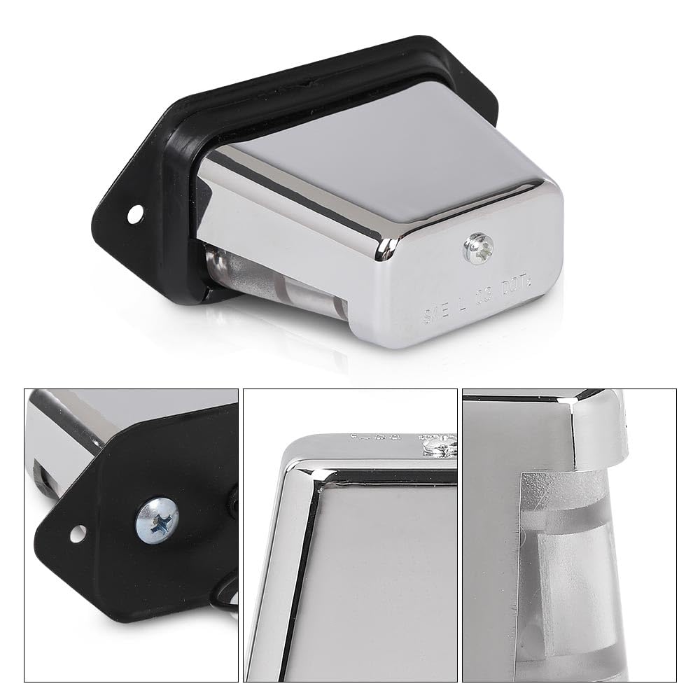 G-PLUS LED License Plate Light Compatible with Boat Trailer UTV ATV Universal 12V DC Surface Mount Chrome
