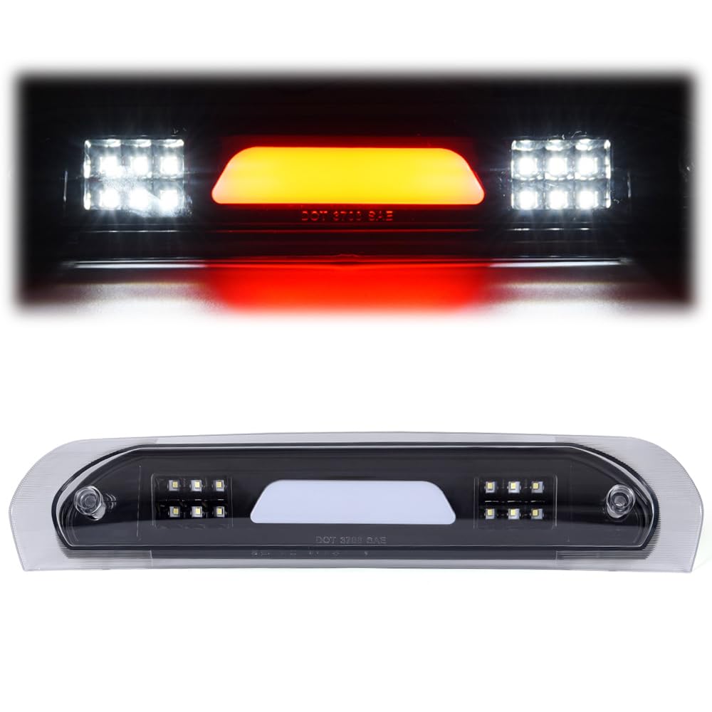 G-PLUS LED 3rd Brake Light Cargo Lamp Compatible With Dodge 2002-2009 Ram 1500 2500 3500 Truck White Cover Black Bottom