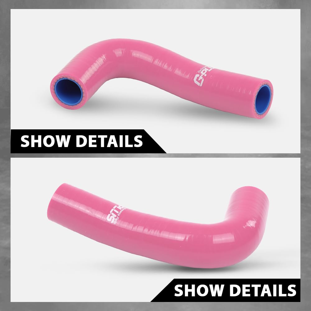 G-PLUS Silicone Radiator Hose Kit Compatible with Yamaha Banshee 350 YFZ350 1987-2006 Pink