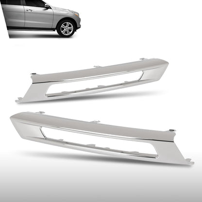 G-PLUS Pair Left Right Fog Light Chrome Trim Cover Compatible with Benz W166 ML-Class ML350 2012-2015 1668850774, 1668850874 Silver