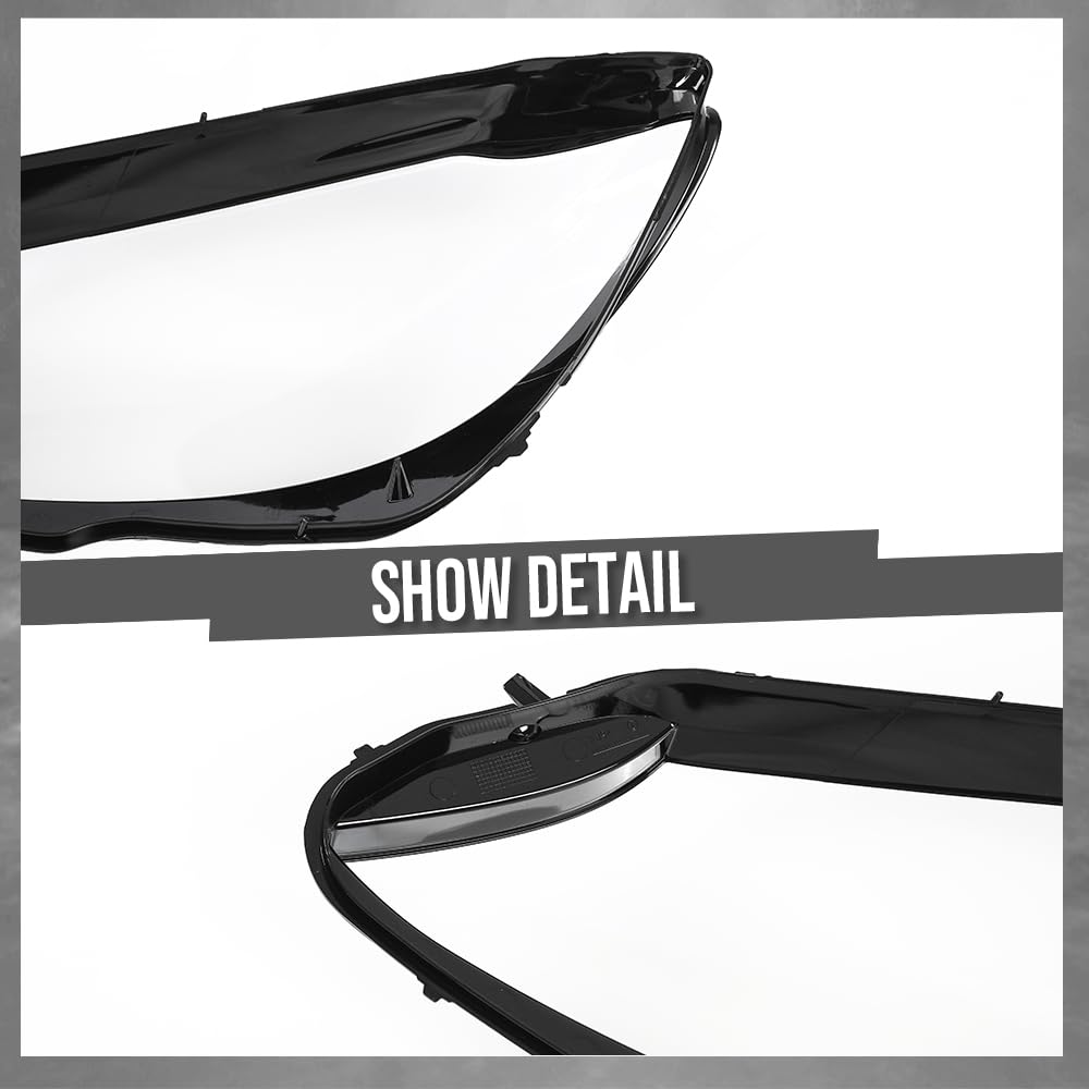 G-PLUS Headlight Lens Cover Compatible with Benz C-Class W205 2015-2017 A2059067403 Right Side Front Headlamp Lens Cover Clear