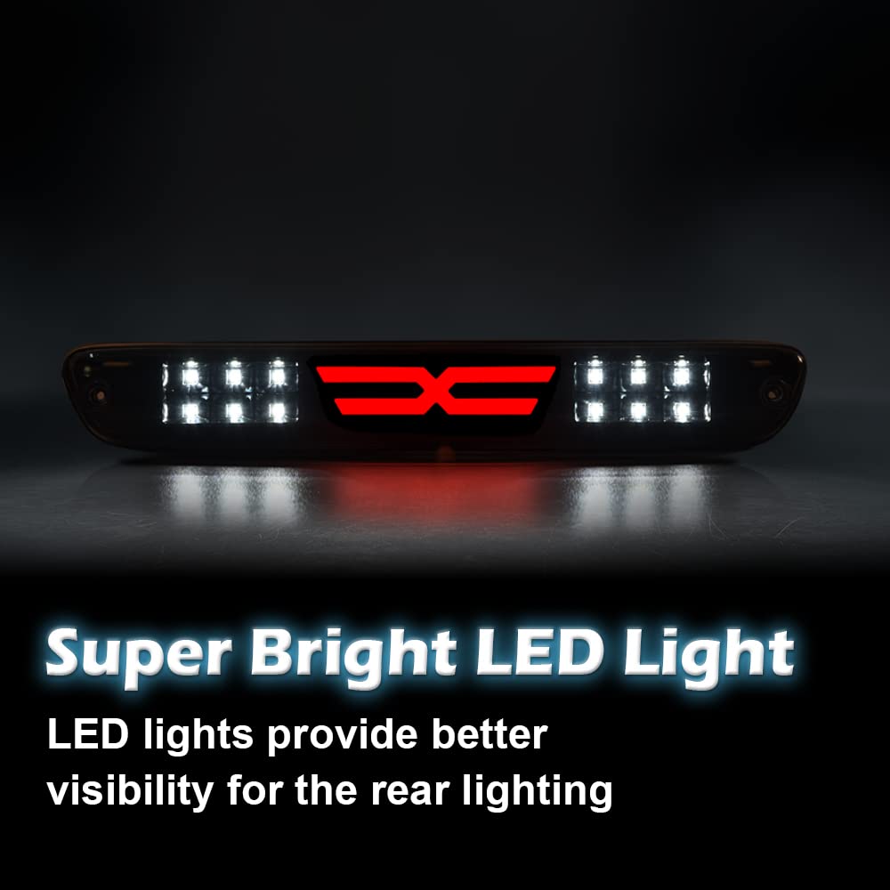 G-PLUS Third 3rd X Brake Light Cargo Lamp High Mount Stop Light Compatible with Chevy Colorado 2004-2012,Fit 2006-2008 GMC Canyon Isuzu I-Series Cab Roof Center Mount Brake Stop Tail Lamp Smoky Lens
