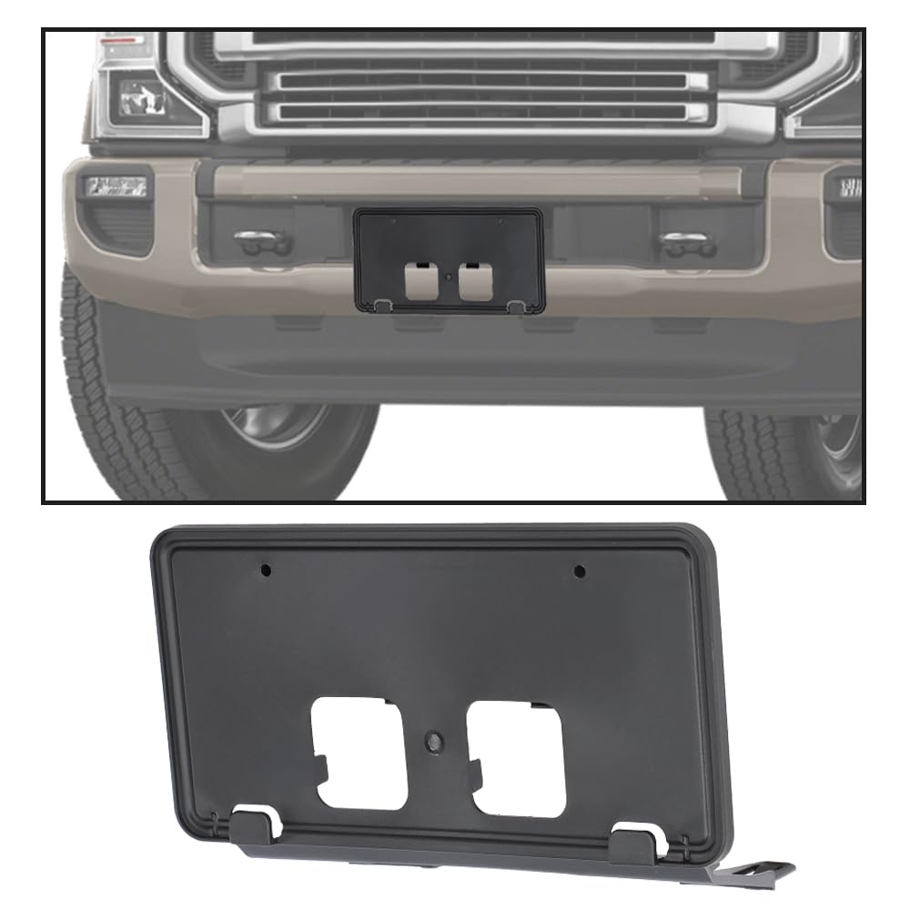 G-PLUS Front License Plate Bracket Compatible with Ford F250 F350 Super Duty 2020-2022 LC3Z-17A385-AB Black License Plate Holders Black