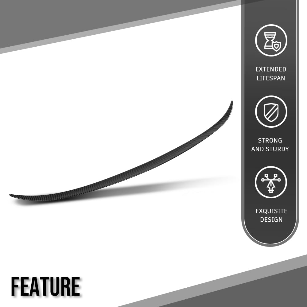 G-PLUS Rear Trunk Spoiler Wing Compatible with BMW F10 5 Series 4 Door Sedan Model 2011-2015 Fit BMW F10 M5 Sedan 2011-2015 Not Fit Wagon Model Trunk Spoiler Wing Carbon Fiber Black