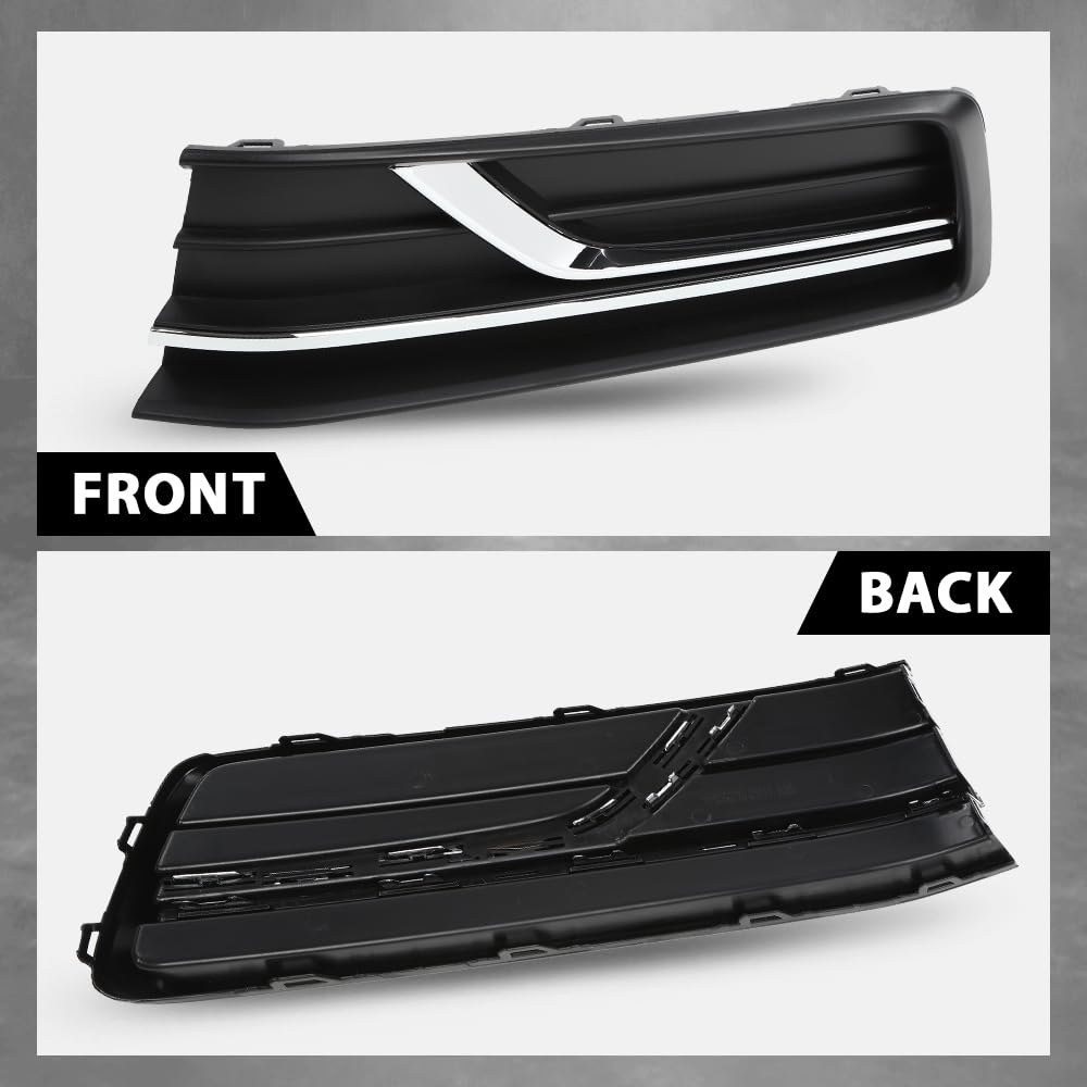 G-PLUS Bumper Lower Fog Light Cover Right and Left Side Compatible with Volkswagen Passat 2016-2019 561854661LRYP, 561854662GRYP, VW1038145, VW1039145