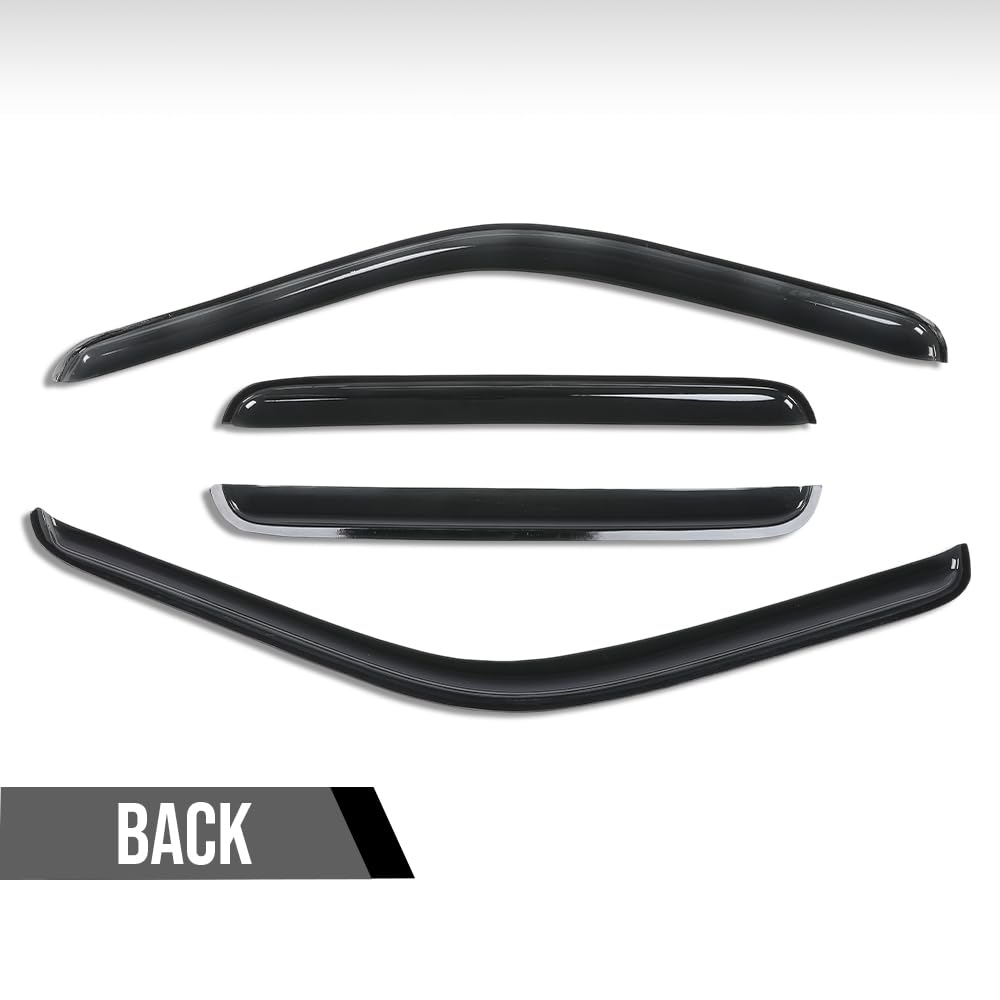 G-PLUS in-Channel Auto Vent Window Visor 4pcs Compatible with Ford F250 F350 F450 F550 Super Duty Supercrew 1999-2016, Not Fit Supercab Or Extended Cab in-Channel Rain Guards Smoke