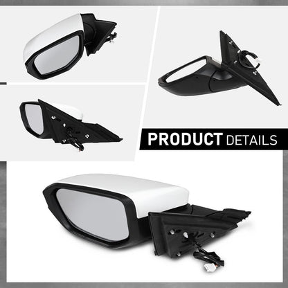 G-PLUS Power Mirror w/ 3-Pin Left Driver Side Compatible with Honda Civic DX 2016-2020/Fit Honda Civic LX 2015-2021 Manual Folding 76208TBAA03ZA-PFM 76208TBAC03ZA-PFM White