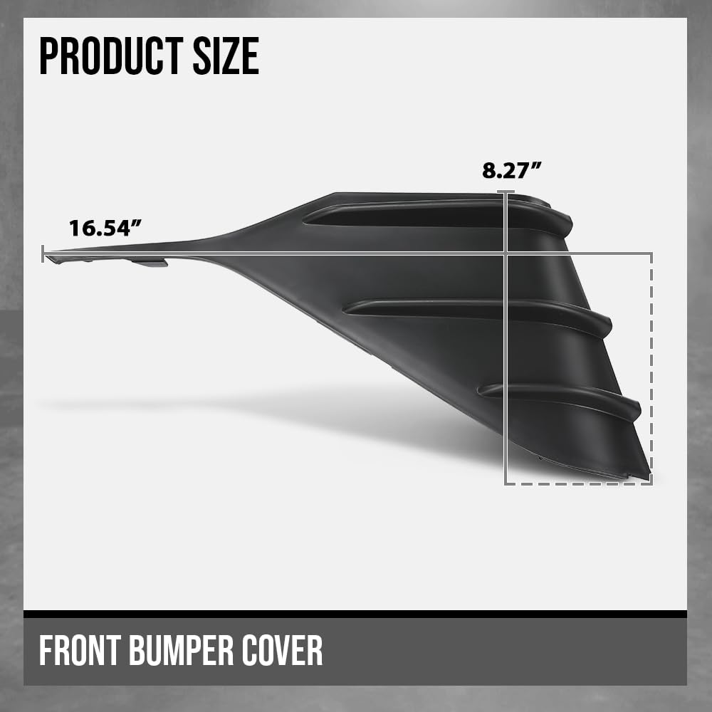 G-PLUS Front Left Side Bumper Blanking Cover Compatible with Hyundai Elantra Blue Hybrid, Limited, Limited Hybrid, SE 1.6L L4 - Electric/Gas, 2.0L L4 - Gas 2025 86563AACD0, 86563AACC0 Black