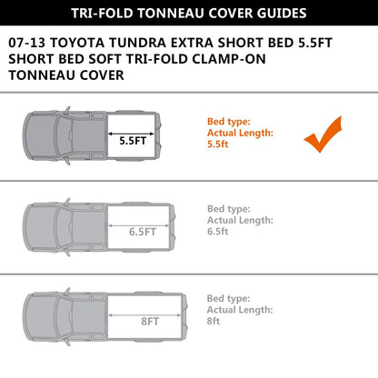 G-PLUS Soft Trifold Truck Bed Tonneau Cover Compatible with Toyota Tundra 2007-2013 5'5" Extra Short Bed