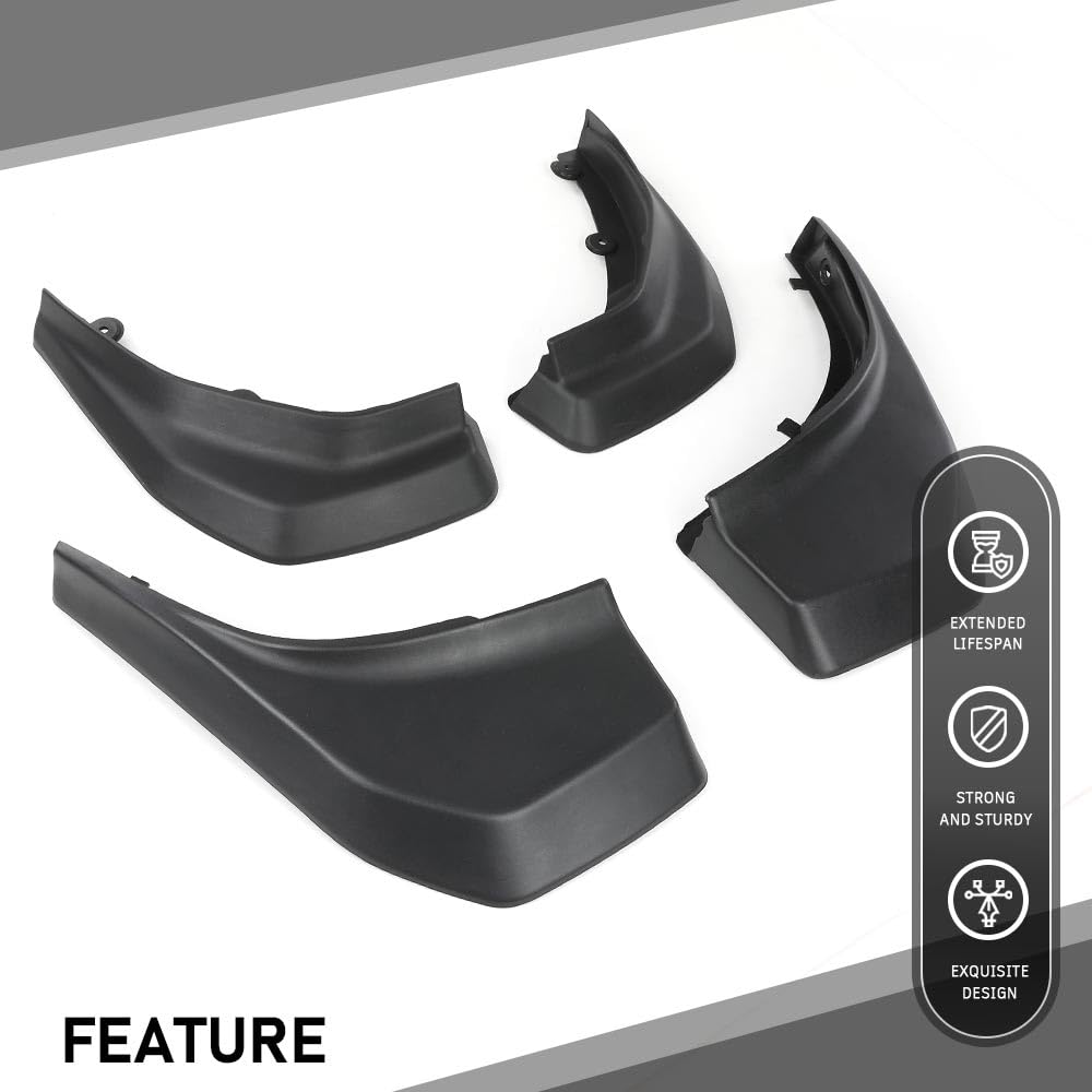 G-PLUS Mud Flaps Splash Guard Mudguard Compatible with Range Rover Evoque Pure/Prestige 2012-2018 (Round Rear Pipe)