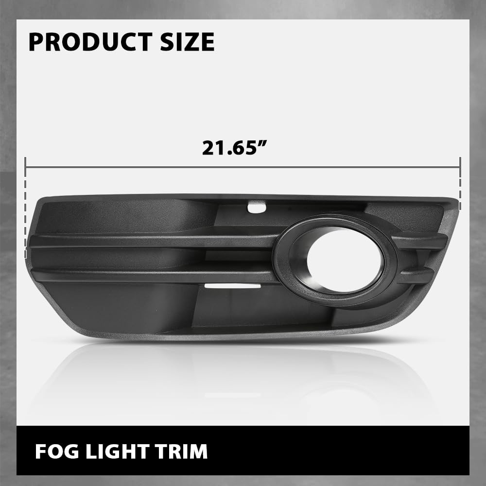 G-PLUS Pair Front Bumper Fog Light Covers Grille Bezels, Compatible with Audi Q5 Base 2009-2011/ Q5 Premium, Premium Plus, Prestige 2009-2012, Left Driver & Right Passenger Side 2PC, AU1038108
