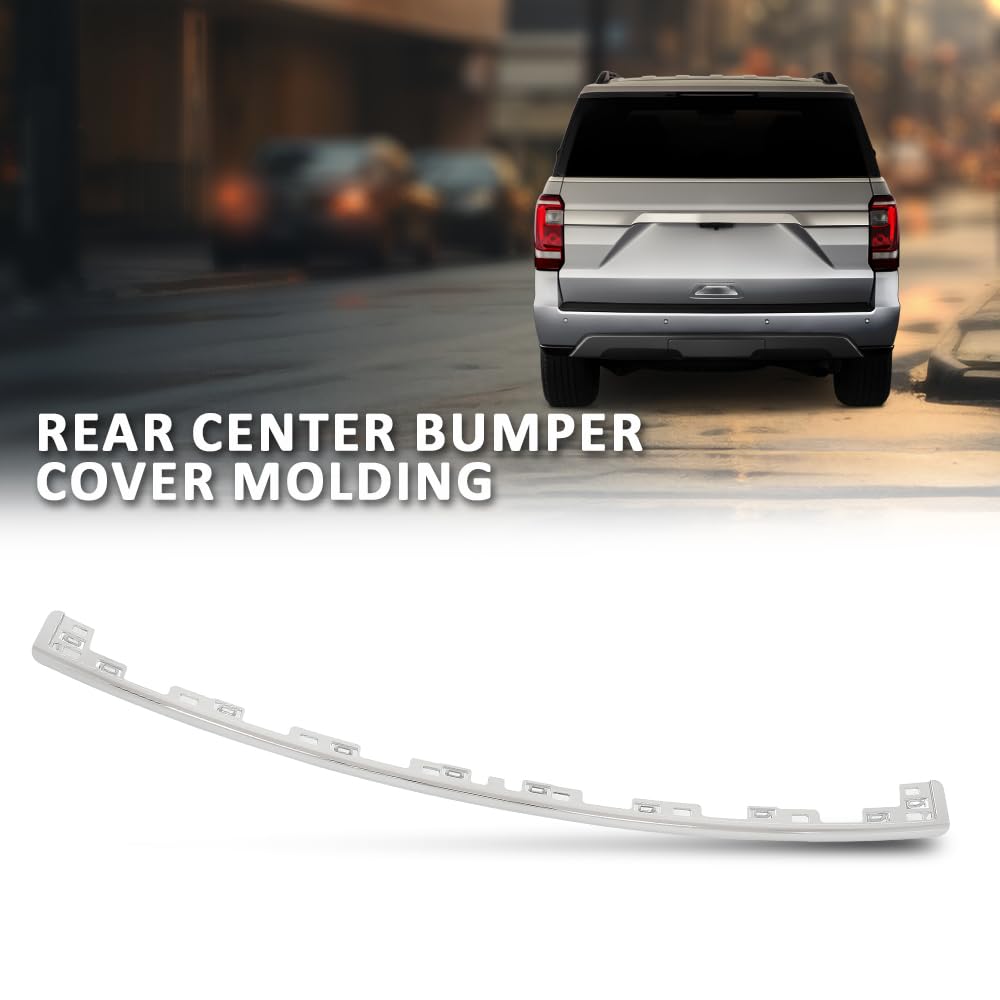 G-PLUS Rear Center Bumper Cover Molding Face Bar Step Pad Trim Chrome, Compatible with Ford Explorer 2018-2019, JB5Z17C830AA, FO1144116