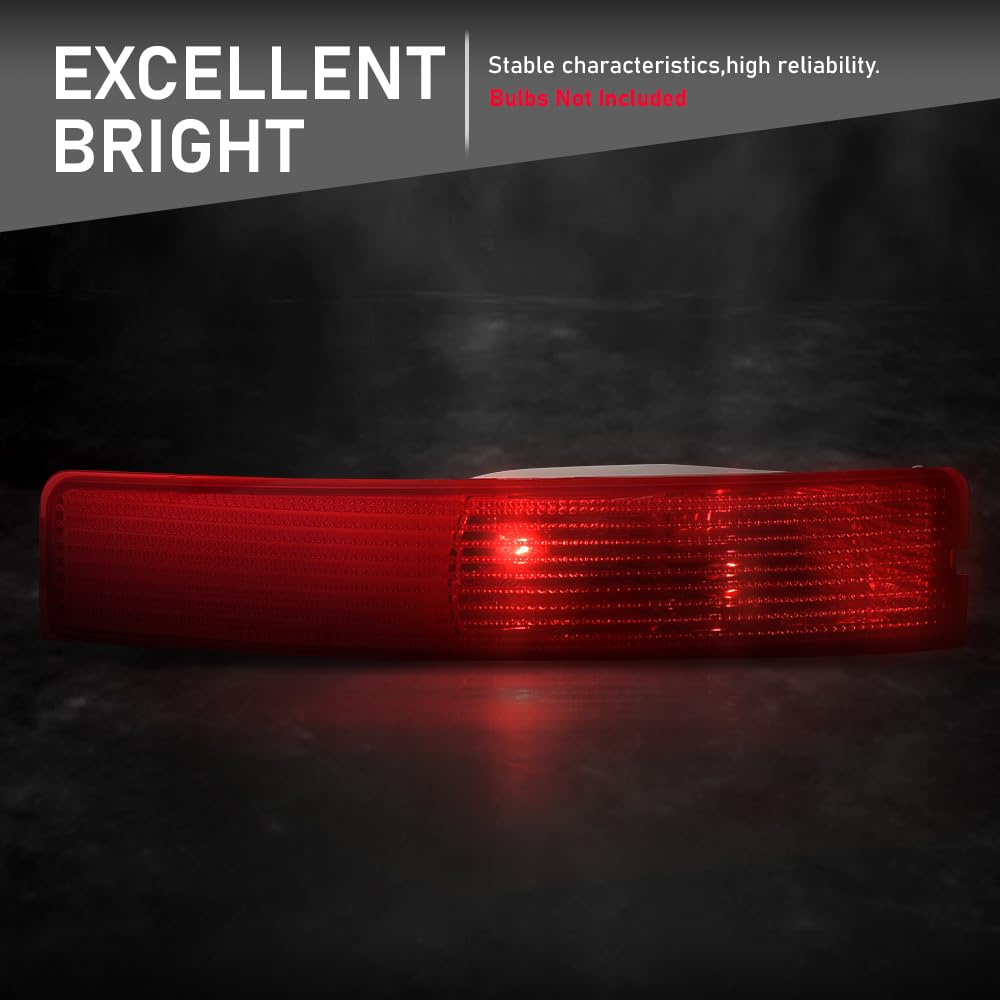 G-PLUS Left Side Driver Side Rear Bumper Reflector Compatible with Volvo XC90 2007 2008 2009 2010 2011 2012 2013 2014 30678970 Red