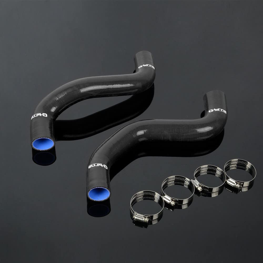 G-PLUS Silicone Radiator Coolant Tube Kit Clamps Compatible With Toyota 4runner Upper 16571-62070 & Lower 16572-62090 Black