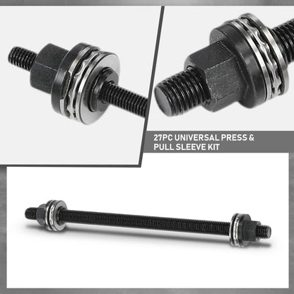 G-PLUS Universal Press & Pull Sleeve Kit Bush Bearing Removal Insertion Tool Set Compatible with Cars, LGV and HGV Silver