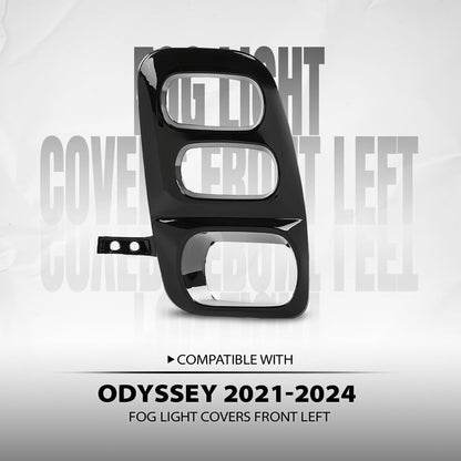 G-PLUS Fog Light Covers Front Driver Left Side Compatible with Honda Odyssey (submodel: Elite, Touring) 2021 2022 2023 2024 71107THRA60, HO1038162 Black