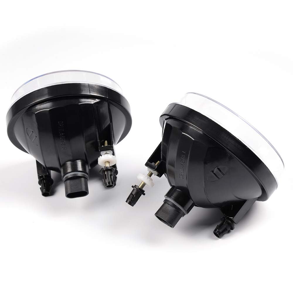 G-PLUS Left and Right Front Bumper Driving Fog Lights Lamps + H8 Bulbs Compatible With GMC Sierra 1500 2500HD 3500HD 2007 2008 2009 2010 2011 2012 2013 Pickup Clear Lens Faro Antiniebla