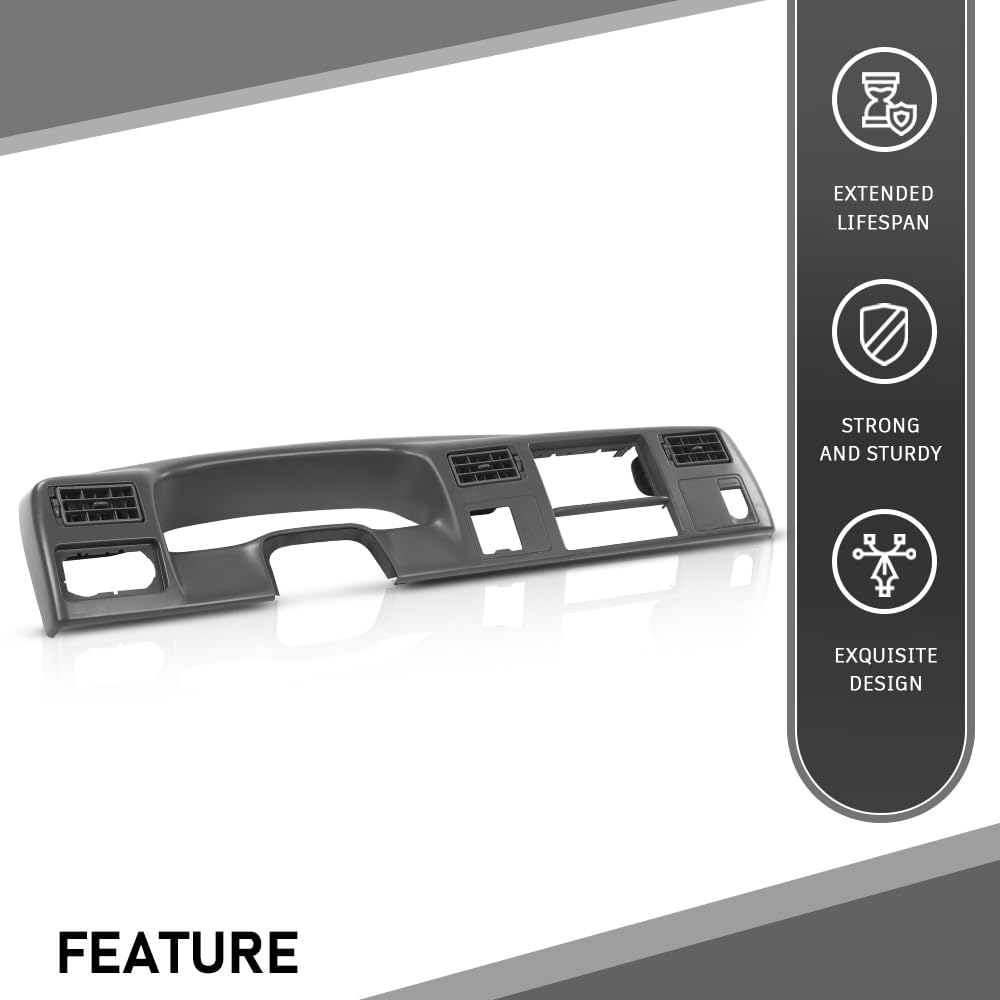 G-PLUS Dash Board Bezel Radio Cluster Trim Panel W/Hole, Compatible with Ford F250 F350 Super Duty 1999-2004 4x4 Switch, Dark Gray