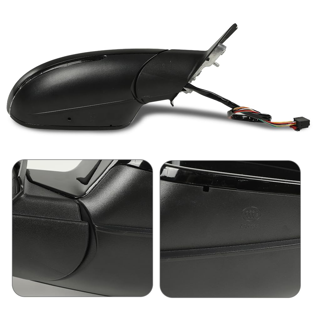 G-PLUS Side Mirror Memory Signal Power Folding Right Passenger Side 12pin Compatible with Audi A6 Premium 2012-2018/Fit Audi S6 2013-2018 128-64021R 4G1857410 4G185750 4G08575 Glossy Black