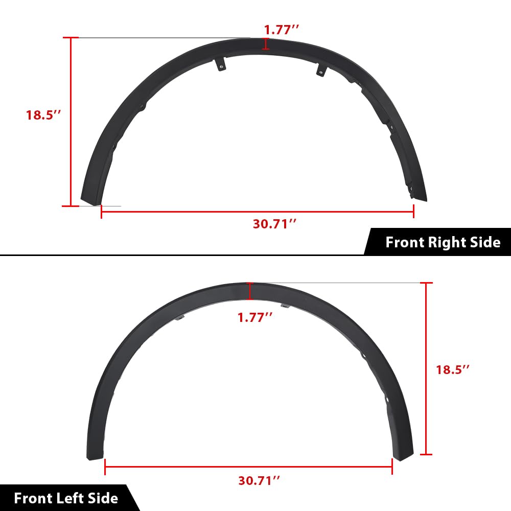 G-PLUS Fender Trim Set Front Wheel Opening Molding Compatible with Toyota CHR 2018-2022 Front Driver and Passenger Side 75601F4010 75602F4010 TO1291115 TO1290115