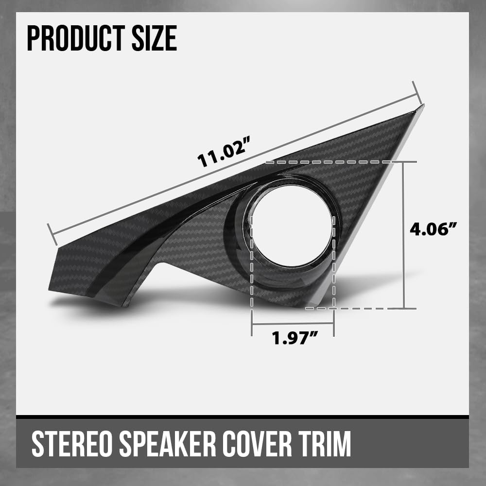G-PLUS Speaker Cover Trim Compatible with Honda Civic 10th Sedan 2016 2017 2018 2019 2020 2021 Carbon Fiber Black