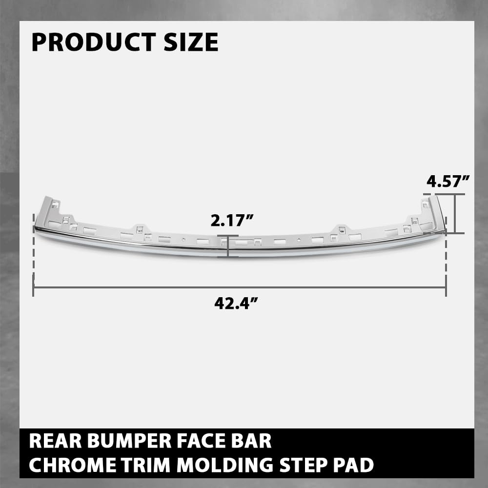 G-PLUS Rear Bumper Face Bar Chrome Trim Molding Step Pad Chrome Compatible with Jeep Grand Cherokee 2011-2021,Fit for Models With Type 1 Bumper Trim 6CG07SZ0AB CH1144100