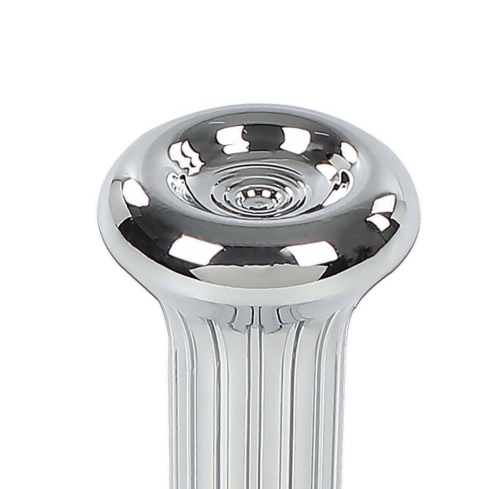 G-PLUS Cars Chrome Ribbed Door Lock Knobs Plastic - Pair Compatible with GM 1968 1969 1970 IN6727Z