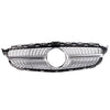 Front Diamond Style Grille Grill Trim Shell Compatible with W205 C Class C250 C300 C400 C450 AMG Sport 2015 2016 2017 2018 Without Camera