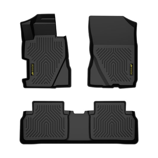 G-PLUS TPE Floor Mats Fit Honda Civic Sedan 4-Door 2006-2011 1st & 2nd Row Truck Accessories Cargo Liners All Weather Protection Black 3Pcs Alfombras para Carro