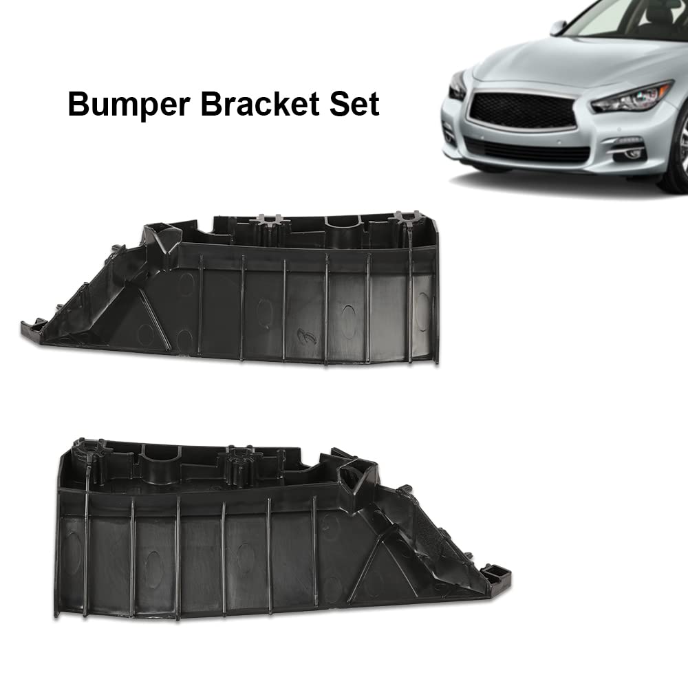 G-PLUS Front Left and Right Bumper Bracket Compatible with 2014-2022 Infiniti Q50 Driver and Passenger Side Bumper Support Bracket Set 620584GA0A IN1043101 620594GA0A IN1042101
