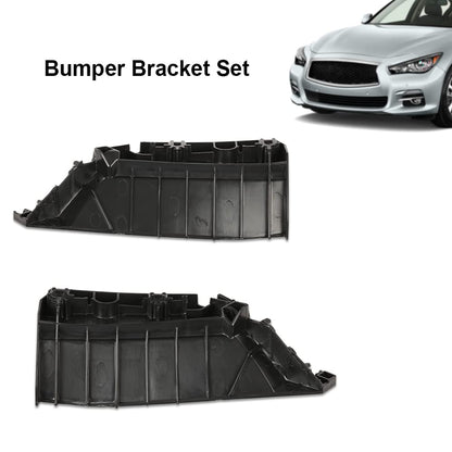 G-PLUS Front Left and Right Bumper Bracket Compatible with 2014-2022 Infiniti Q50 Driver and Passenger Side Bumper Support Bracket Set 620584GA0A IN1043101 620594GA0A IN1042101