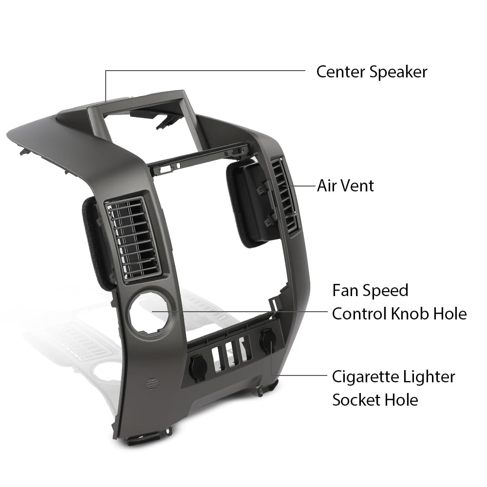 G-PLUS Dash Center Console Instrument Panel Lid Bezel Compatible with Nissan Armada SE LE SE 2005-2006/Pathfinder Armada SE LE 2004/Titan SE LE XE 2004-2015 w/Center Speaker&Cigarette Lighter