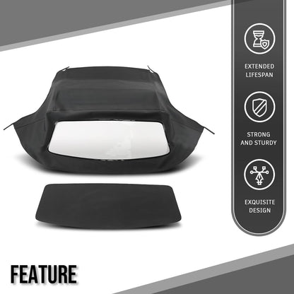 G-PLUS Convertible Soft Top Plastic Window Heated Glass Window Compatible with BMW Z3 & M Roadster Convertibles 1996-2002 Fit BMW E36 1996-2002 Black