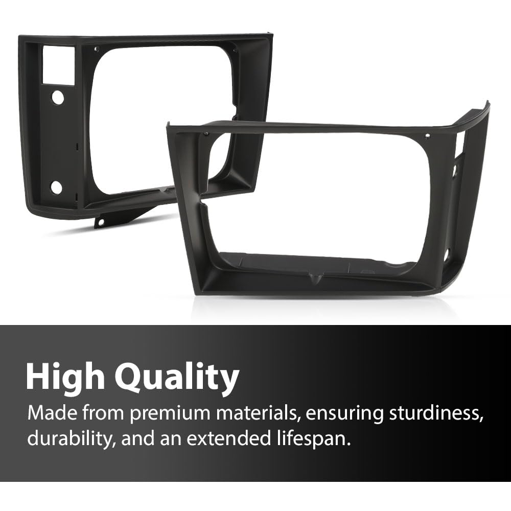 G-PLUS Headlight Door Set with Corner Light Hole Compatible with Chevy S10 Base 1982-1990/Fit GMC S15 Base Jimmy Sierra Grande 1982-1990 15653682 15653681 GM2513127 GM2512127