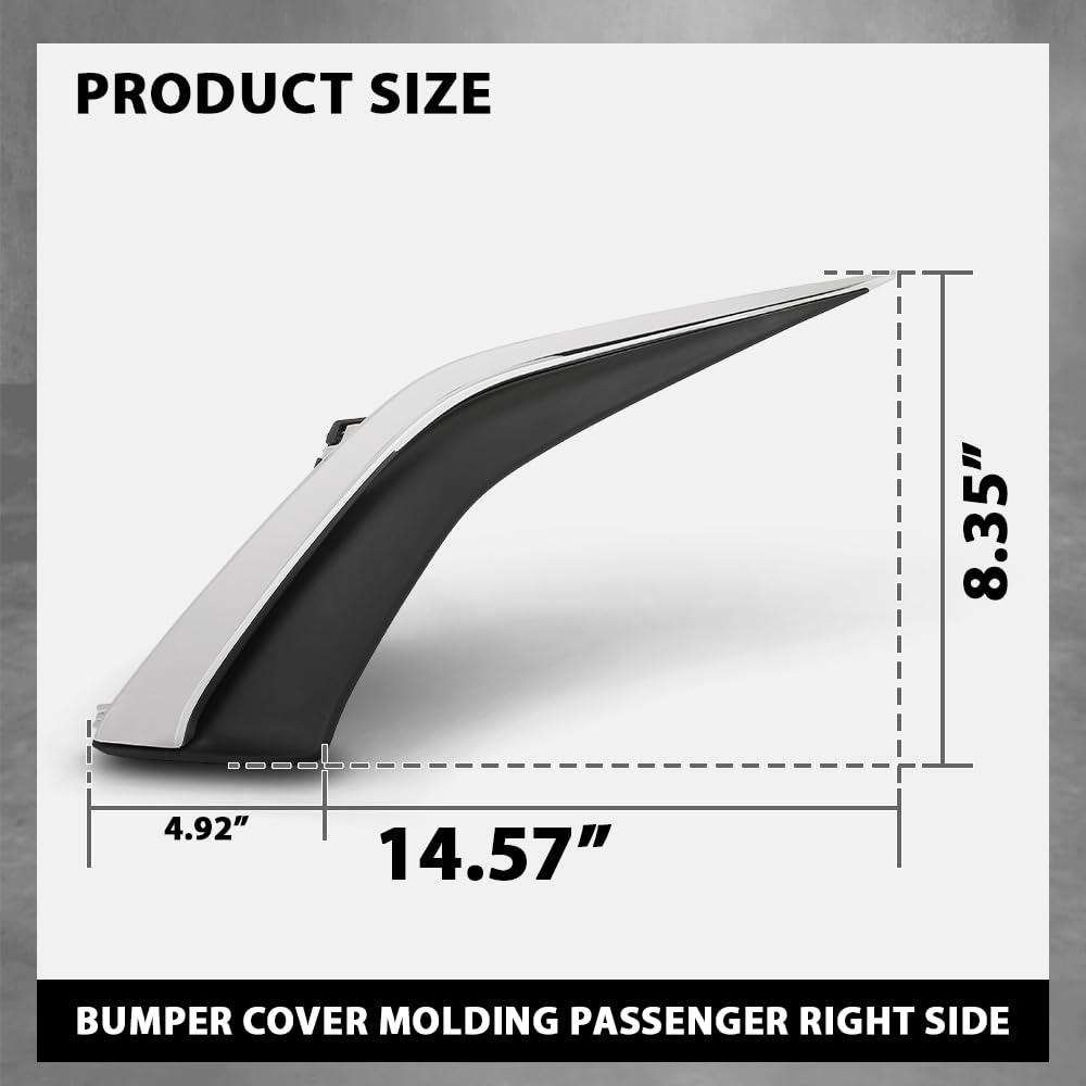 G-PLUS Bumper Trim Molding Front Passenger Right Side Fit Model Without F Sport Package,Fit LX ES250/ES300h/ES350 2019-2024 5310506010, LX1039128 Chrome And Black