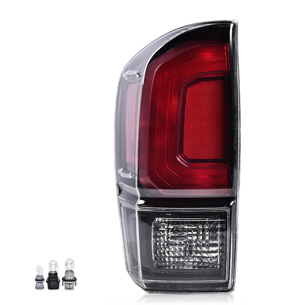G-PLUS Rear Tail Light Compatible with 2016 2017 2018 2019 2020 2021 2022 2023 Toyota Tacoma, Dark Red Rear Brake Lamp Left Driver TO2800201,Luces Traseras