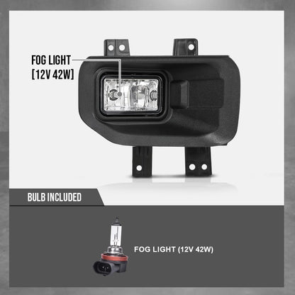 G-PLUS Clear Lens Front Bumper Fog Light Assembly Compatible with Ford F150 2015 2016 2017 Driving Fog Lamps w/ H10 Halogen Bulbs FL3Z15201B FO2592235