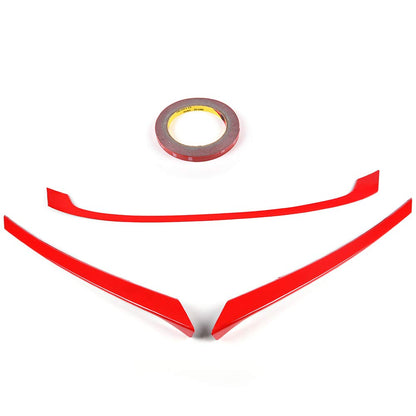 Red 3PC Grille Trims Compatible with Honda Civic 2016 2017 2018 | Type-R Style Front Hood Grille Moulding Cover Trim with Tape