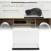 G-PLUS Clear Boxing Glove Display Case Acrylic Display case Fit for Full Size Boxing Glove Storage Box Dustproof UV Protection Cabinet with Carbon Fiber Skin Base and Removable Mirror Base